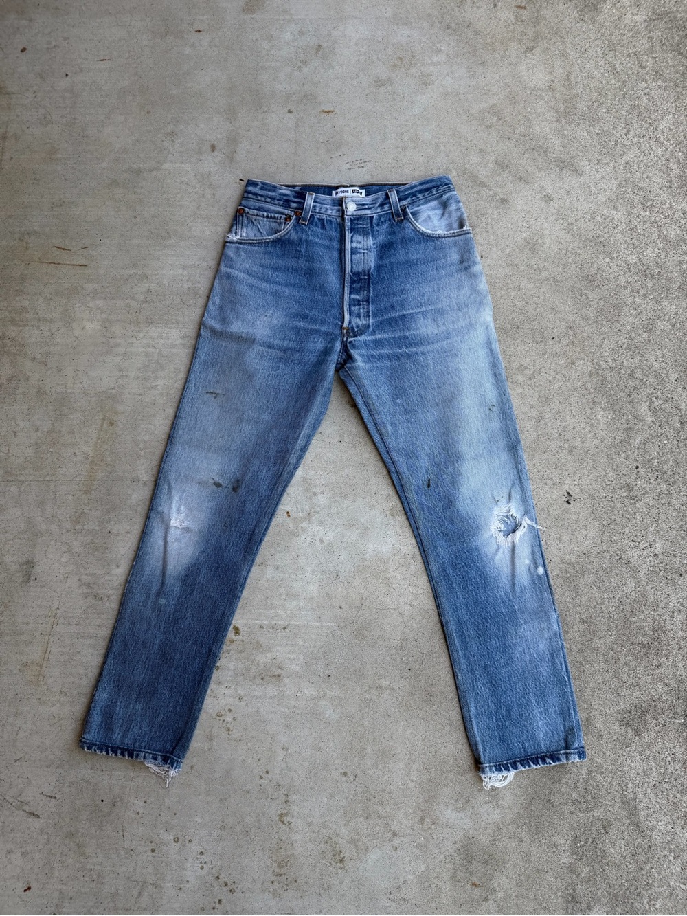 Re/done Levi Sz 26 rise 12" inseam 28" distressed